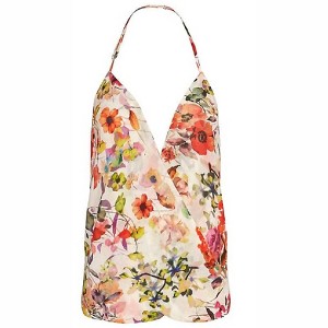 Women's Floral Halter Tank Top - Chelsea Flower - 1 of 1