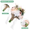 Unique Bargains Wedding Bridal Artificial Bouquet Artificial Flower 9.4" x 11.8" Nude Pink 1 Pcs - 2 of 4