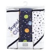 Hudson Baby Infant Boy Cotton Rich Hooded Towels, Solar System, One Size - 2 of 4