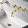 ChicFurnit Bathroom Sink Faucet Wall Mount Bronze Finish with Cross Handles for Style, Gold, 13.8"*9.4"*3.1" - 2 of 4