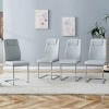 TopComfy Dining Chairs Faux Leather Cushioned Seats Living Room Kitchen Chairs With Metal Legs Set Of 4 Pu Leather For Kitchen, Gray, 16"*19"*38" - 2 of 4