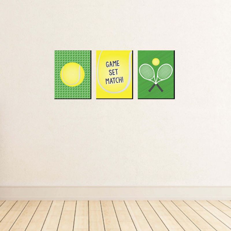 Big Dot of Happiness You Got Served - Tennis - Sports Themed Wall Art, Kids Room Decor and Game Room Home Decor - 7.5 x 10 inches - Set of 3 Prints, 3 of 7