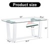 CENGHU Modern Minimalist Glass Rectangular Dining Table for 6-8, Tea Table, Coffee Table with MDF Trapezoid Bracket for Dining Room, Meeting Room - 3 of 4