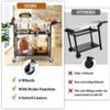 Outdoor Grill Table Cart with 4 Wheels, Stainless Steel Pizza Oven Tables for Outside, Movable Prep Table Cooking Station - 4 of 4