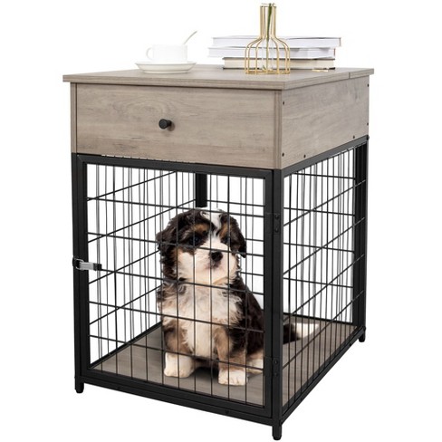 Pawhut Heavy Duty Dog Crate Metal Kennel And Cage Dog Playpen With Lockable  Wheels, Slide-out Tray And Anti-pinching Floor : Target