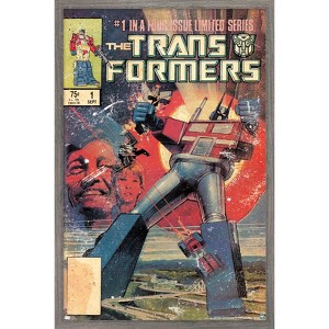 Trends International Hasbro Transformers - 1984 Comic Cover #1 Framed Wall Poster Prints - 1 of 4