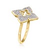 Ross-Simons 0.15 ct. t.w. Diamond Floral Ring in 14kt Yellow Gold Size 7 - 2 of 3