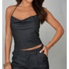 Women's Corina Cowl Neck Halter Top - falcon park - 4 of 4