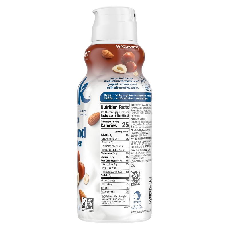 Silk Toasted Hazelnut Almond Milk Coffee Creamer - 1qt Bottle, 5 of 8