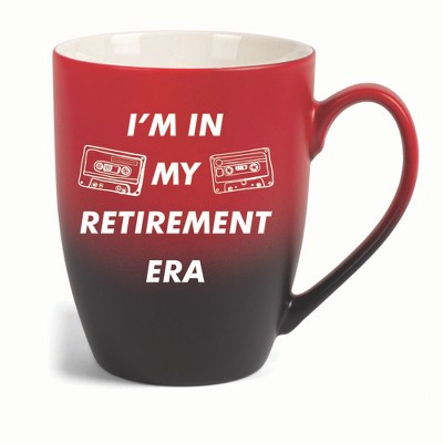 Elanze Designs In My Retirement Era Two Toned Ombre Matte 10 ounce New Bone China Coffee Tea Cup Mug For Your Favorite Morning Brew, Red and Black