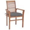 vidaXL Dining Chairs 2 pcs with Gray Cushions Solid Teak Wood - 2 of 4
