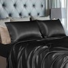 PiccoCasa Satin Polyester with 2 Envelope Pillowcases Elastic Deep Pocket Fitted Sheet Set 4 Pcs - image 3 of 4