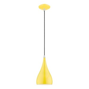 Livex Lighting Amador 1 - Light Pendant in  Shiny Yellow/Polished Chrome - 1 of 2