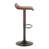 Industrial Adjustable Barstool in Antique Metal and Camel Faux Leather with 360¡ã Swivel and Built-In Footrest, Set of 2 - 3 of 4