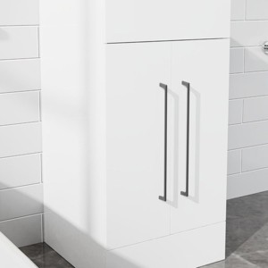 ChicFurnit Bathroom Storage Cabinets Bathroom Floor Storage Cabinet Functional Bathroom Cabinet with Drawer for Bathroom, White, 16"*16"*33.5" - 1 of 4