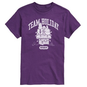 Men's - Peanuts - Snoopy Christmas Lights Dog House Team Holiday Spirit Short Sleeve Graphic T-Shirt - 1 of 4