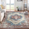 Boho Area Rug Oriental Floral Rugs Bedroom Living Room Indoor Rugs Soft Vintage Rugs, 8' x 10' Red - 3 of 4