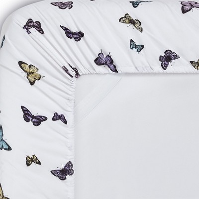 Butterflies Print Blue Microfiber Twin Kids' Sheet Set