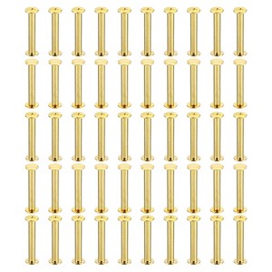 Unique Bargains Steel Leather Belt Scrapbook Binding Kits M5 Chicago Screws 100 Sets - 1 of 4