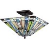 Homestock Kinsey 2-Light Tiffany Style Mission Semi Flush Ceiling Fixture With 14 In. Shade - 3 of 4