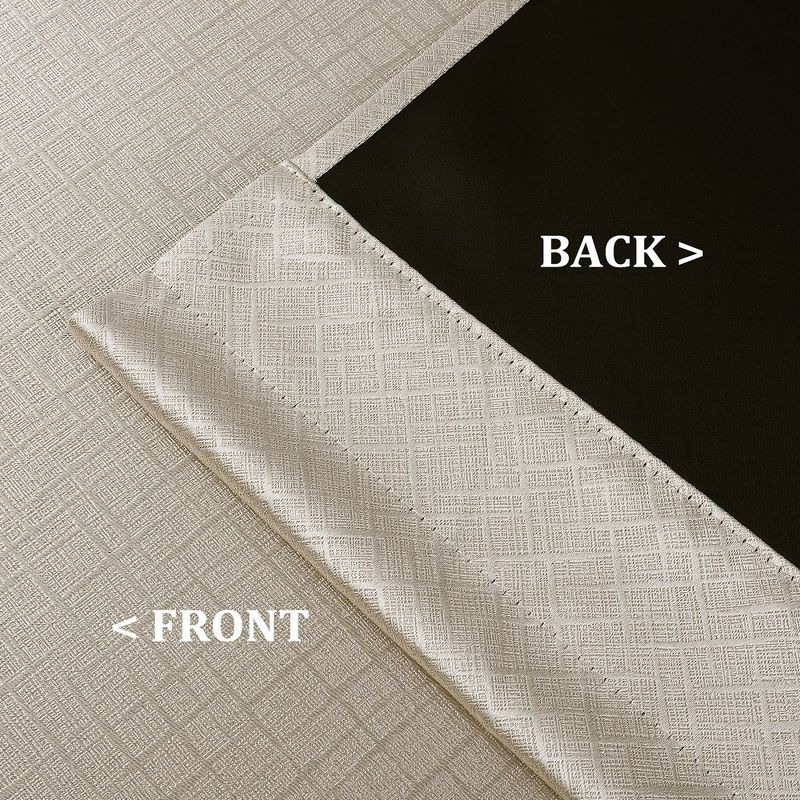 Room Darkening Linen Textured Blackout Cafe Curtains, 3 of 7