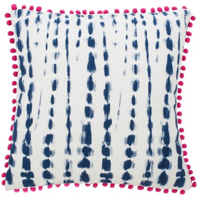 Atalia Pillow - Pink/Cream/Navy - 16" x 16" - Safavieh