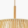Globe Electric 1-Light Wood Toned Pendant Light with Beige Paper Twine Shade: ETL Listed, Adjustable Height, Metal Body - 3 of 4