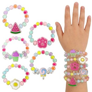 Wrapables Girls Princess Dress-Up Beaded Bracelet Jewelry for Party Favors, Goodie Bags, Birthday Parties (Set of 5) - 1 of 4