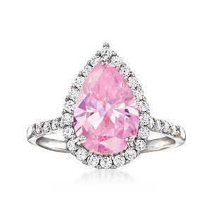 Ross-Simons 2.00 Carat Simulated Pink Sapphire and .40 ct. t.w. CZ Ring in Sterling Silver - 1 of 4