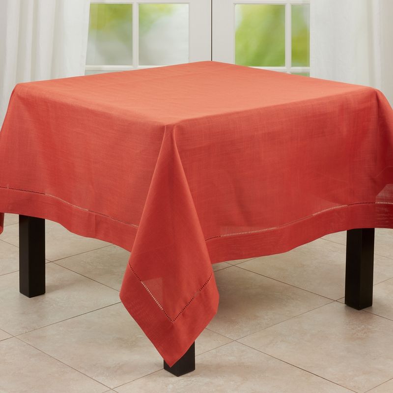 Saro Lifestyle Saro Lifestyle Solid Tablecloth With Hemstitched Border, 2 of 5