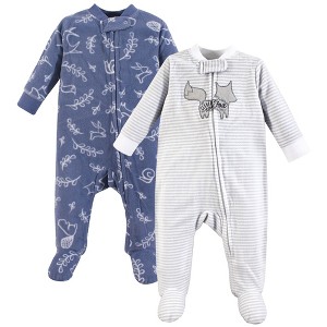 Yoga Sprout Baby Boys Fleece Zipper Sleep and Play 2pk, Forest - 1 of 1
