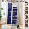 QingMoon 360° Swivel Full Length Mirror, with Lockable Standing Jewelry Cabinet Organizer for Bedroom, Cloakroom and Living Room - 3 of 4