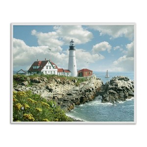 Stupell Industries Portland Lighthouse Peninsula Scene, 14" x 11" - 1 of 4
