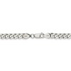 Black Bow Jewelry Men's 7mm, Sterling Silver Solid Flat Curb Chain Necklace - 4 of 4