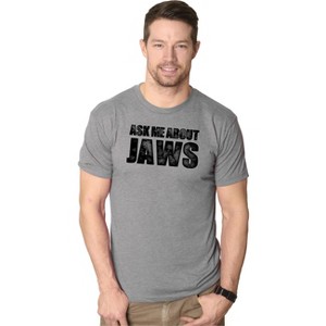Mens Ask Me About Jaws Flip Up T Shirt Funny Ocean Shark Movie Tee For Guys - Crazy Dog Men's T Shirt - 1 of 4