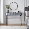39" Mirrored Makeup Vanity Table with Stainless Steel Base, Mirrored Console Dressing Table with 2 Drawers,Versatile Desk for Bedroom, Silver - 2 of 4