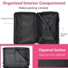 Syemin Luggage Luggage Sets 3 Piece Expandable Hard shell ABS Suitcases with Double Spinner Travel luggage Set with TSA Lock, Red, 18.3"*12"*29.9" - 4 of 4