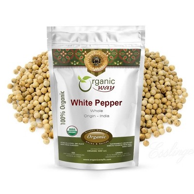 Organic Way White Pepper Whole 4 Oz