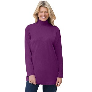 Woman Within Plus Size Perfect Mockneck Tunic - 1 of 4