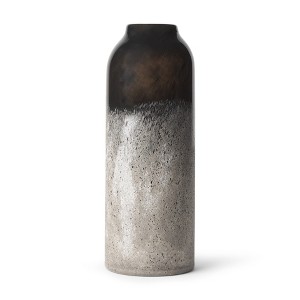 HomeRoots 12" Black And Gray Glass Cylinder Table Vase - 1 of 4