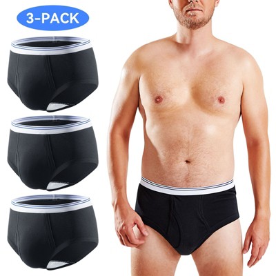 CARER 3pk Incontinence Underwear for Men Washable Men's Urinary Incontinence Briefs - Medium Absorbency