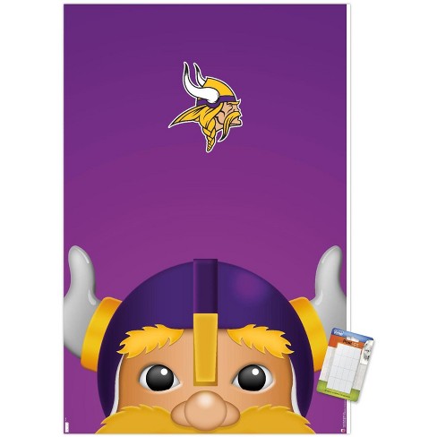 Trends International NFL Minnesota VIkings - Helmet 16 Unframed Wall Poster  Print White Mounts Bundle 22.375 x 34