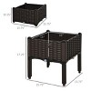 SEVOBAL Planters Outdoor Garden 2-Piece Self-Watering Raised Bed with Legs, Planter Box for Flowers, Vegetables, Matte Brown, 15.75"*15.75"*17.25" - 3 of 4