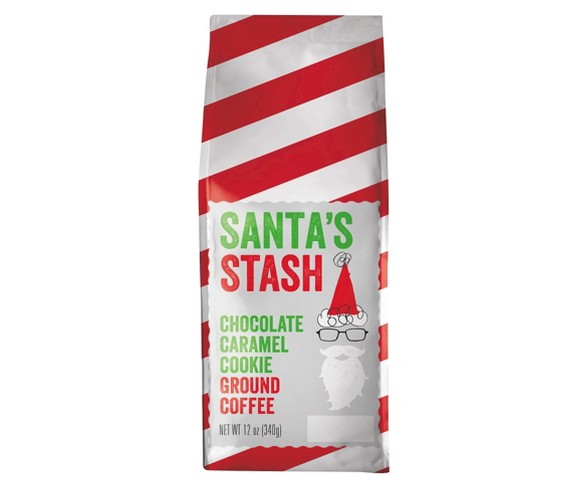 Paramount Coffee Santa's Stash Chocolate Caramel Cookie Medium Roast Ground Coffee 12 oz