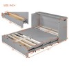 Full/Queen Murphy Bed Wall Bed with Storage Drawers, Space-Saving Murphy Cabinet Bed with USB for Guest Room, Pulley Structure, Grey - 4 of 4