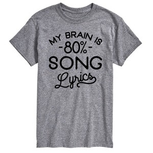 Men's - Instant Message - My Brain is 80 Percent Song Lyrics Short Sleeve Graphic T-Shirt - 1 of 4