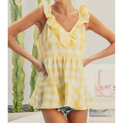Women's Ruffled Neckline Peplum Top - BiBi