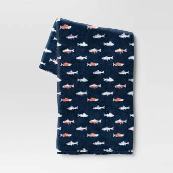Fish Printed Plush Throw Blanket - Room Essentials™