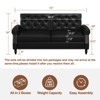 73-inch Sofa, Faux Leather Vintage Couch with Rolled Armrests & Wooden Legs - 3 of 4