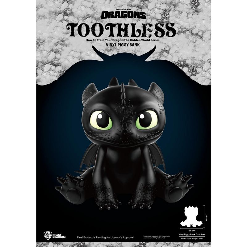 How to Train Your Dragon Serier Vinyl Piggy Bank :Toothless (Piggy Bank), 1 of 5